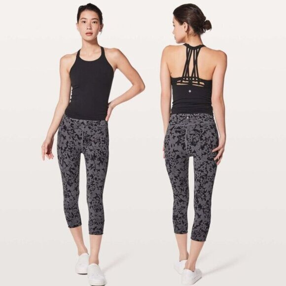 LULULEMON In Movement Crop Everlux 19" Efflorescent Nebula Black 4 - Picture 1 of 8